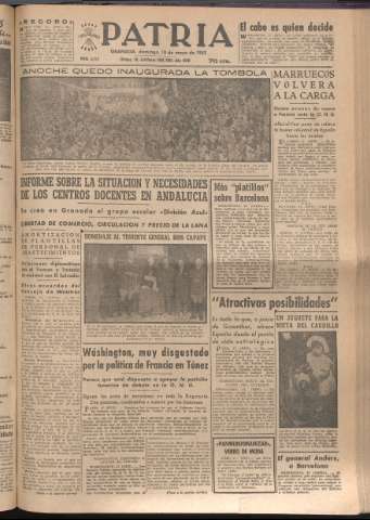 'Patria : diario de Falange Española Tradicionalista y de las J.O.N.S.' - Año XVII Número 5113 - 1952 mayo 18