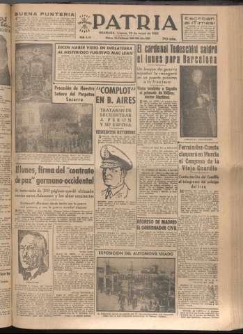 'Patria : diario de Falange Española Tradicionalista y de las J.O.N.S.' - Año XVII Número 5117 - 1952 mayo 23