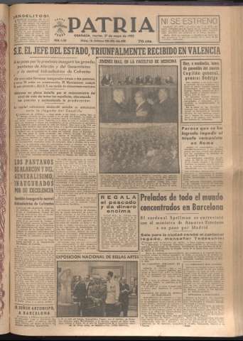 'Patria : diario de Falange Española Tradicionalista y de las J.O.N.S.' - Año XVII Número 5120 - 1952 mayo 27