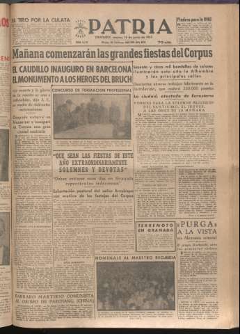 'Patria : diario de Falange Española Tradicionalista y de las J.O.N.S.' - Año XVII Número 5132 - 1952 junio 10