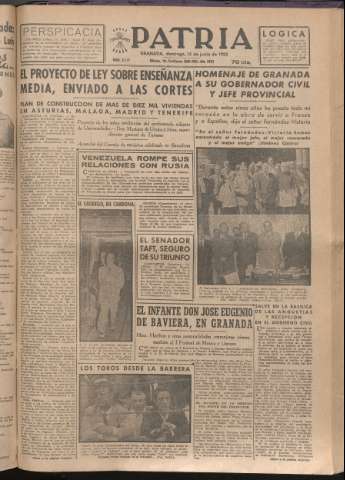 'Patria : diario de Falange Española Tradicionalista y de las J.O.N.S.' - Año XVII Número 5137 - 1952 junio 15