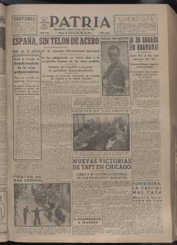 'Patria : diario de Falange Española Tradicionalista y de las J.O.N.S.' - Año XVII Número 5158 - 1952 julio 10