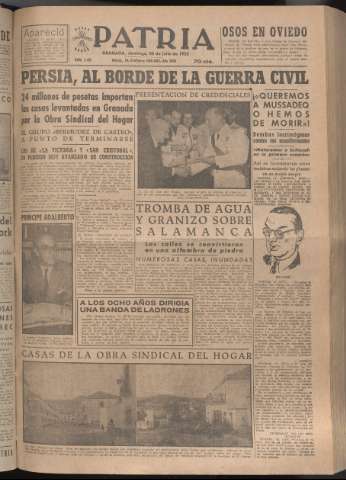 'Patria : diario de Falange Española Tradicionalista y de las J.O.N.S.' - Año XVII Número 5167 - 1952 julio 20