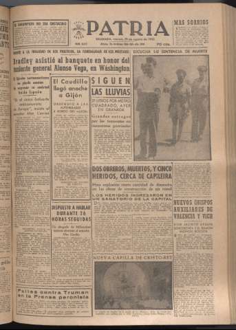 'Patria : diario de Falange Española Tradicionalista y de las J.O.N.S.' - Año XVII Número 5201 - 1952 agosto 29
