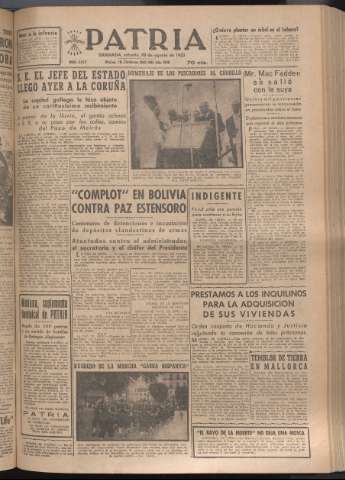 'Patria : diario de Falange Española Tradicionalista y de las J.O.N.S.' - Año XVII Número 5202 - 1952 agosto 30