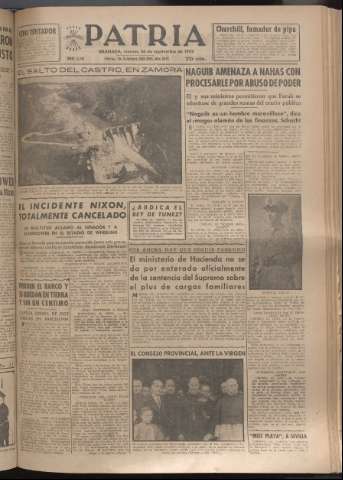 'Patria : diario de Falange Española Tradicionalista y de las J.O.N.S.' - Año XVII Número 5225 - 1952 septiembre 26