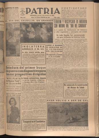 'Patria : diario de Falange Española Tradicionalista y de las J.O.N.S.' - Año XVII Número 5230 - 1952 octubre 2