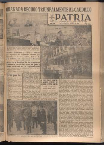 'Patria : diario de Falange Española Tradicionalista y de las J.O.N.S.' - Año XVII Número 5239 - 1952 octubre 12