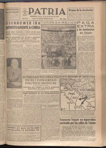 'Patria : diario de Falange Española Tradicionalista y de las J.O.N.S.' - Año XVII Número 5266 - 1952 noviembre 13