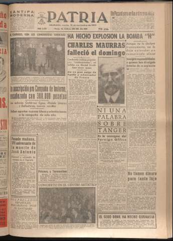 'Patria : diario de Falange Española Tradicionalista y de las J.O.N.S.' - Año XVII Número 5270 - 1952 noviembre 17