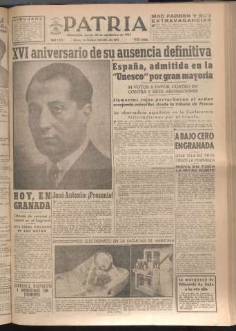 'Patria : diario de Falange Española Tradicionalista y de las J.O.N.S.' - Año XVII Número 5272 - 1952 noviembre 20