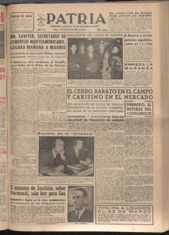 'Patria : diario de Falange Española Tradicionalista y de las J.O.N.S.' - Año XVII Número 5277 - 1952 noviembre 26