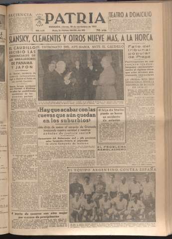 'Patria : diario de Falange Española Tradicionalista y de las J.O.N.S.' - Año XVII Número 5279 - 1952 noviembre 28
