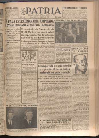 'Patria : diario de Falange Española Tradicionalista y de las J.O.N.S.' - Año XVII Número 5280 - 1952 noviembre 29