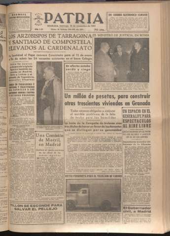 'Patria : diario de Falange Española Tradicionalista y de las J.O.N.S.' - Año XVII Número 5281 - 1952 noviembre 30