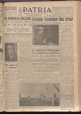 'Patria : diario de Falange Española Tradicionalista y de las J.O.N.S.' - Año XVII Número 5296 - 1952 diciembre 18