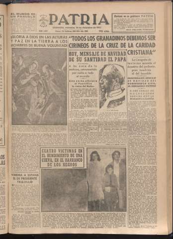 'Patria : diario de Falange Española Tradicionalista y de las J.O.N.S.' - Año XVII Número 5301 - 1952 diciembre 24