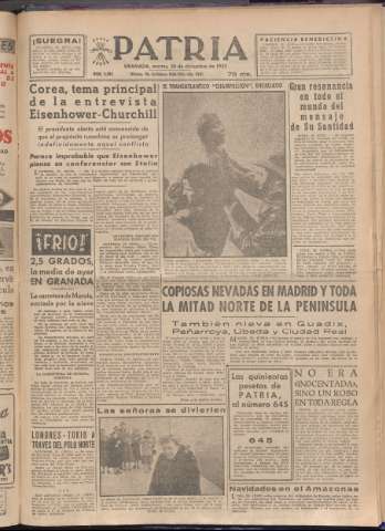 'Patria : diario de Falange Española Tradicionalista y de las J.O.N.S.' - Año XVII Número 5305 - 1952 diciembre 30