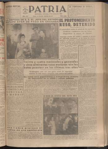 'Patria : diario de Falange Española Tradicionalista y de las J.O.N.S.' - Año XVIII Número 5318 - 1953 enero 14