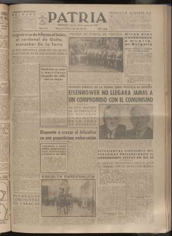 'Patria : diario de Falange Española Tradicionalista y de las J.O.N.S.' - Año XVIII Número 5325 - 1953 enero 22