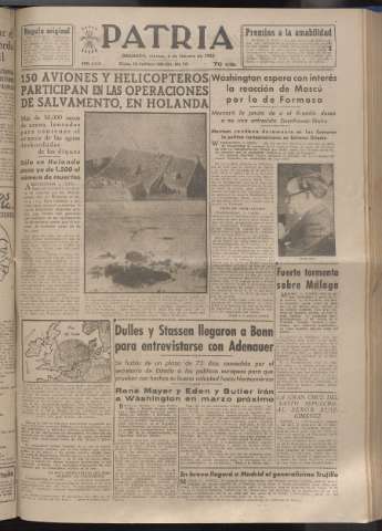 'Patria : diario de Falange Española Tradicionalista y de las J.O.N.S.' - Año XVIII Número 5338 - 1953 febrero 6
