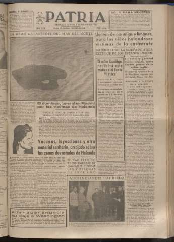 'Patria : diario de Falange Española Tradicionalista y de las J.O.N.S.' - Año XVIII Número 5339 - 1953 febrero 7