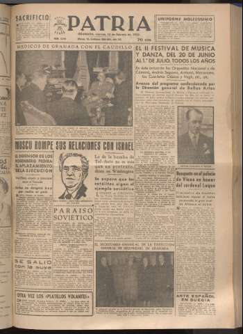 'Patria : diario de Falange Española Tradicionalista y de las J.O.N.S.' - Año XVIII Número 5344 - 1953 febrero 13