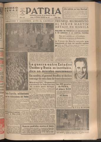 'Patria : diario de Falange Española Tradicionalista y de las J.O.N.S.' - Año XVIII Número 5353 - 1953 febrero 24
