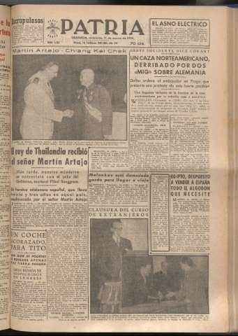 'Patria : diario de Falange Española Tradicionalista y de las J.O.N.S.' - Año XVIII Número 5366 - 1953 marzo 11