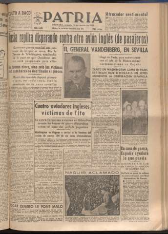 'Patria : diario de Falange Española Tradicionalista y de las J.O.N.S.' - Año XVIII Número 5369 - 1953 marzo 14