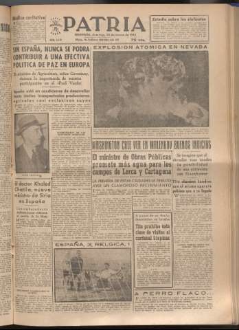 'Patria : diario de Falange Española Tradicionalista y de las J.O.N.S.' - Año XVIII Número 5376 - 1953 marzo 22