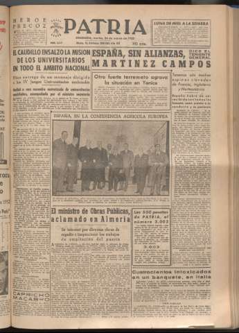 'Patria : diario de Falange Española Tradicionalista y de las J.O.N.S.' - Año XVIII Número 5377 - 1953 marzo 24