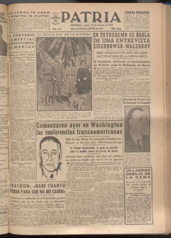 'Patria : diario de Falange Española Tradicionalista y de las J.O.N.S.' - Año XVIII Número 5380 - 1953 marzo 27