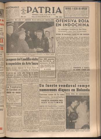 'Patria : diario de Falange Española Tradicionalista y de las J.O.N.S.' - Año XVIII Número 5394 - 1953 abril 14
