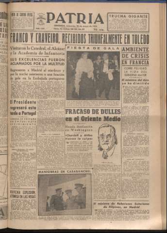 'Patria : diario de Falange Española Tradicionalista y de las J.O.N.S.' - Año XVIII Número 5425 - 1953 mayo 20