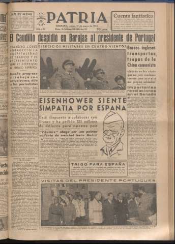 'Patria : diario de Falange Española Tradicionalista y de las J.O.N.S.' - Año XVIII Número 5426 - 1953 mayo 21