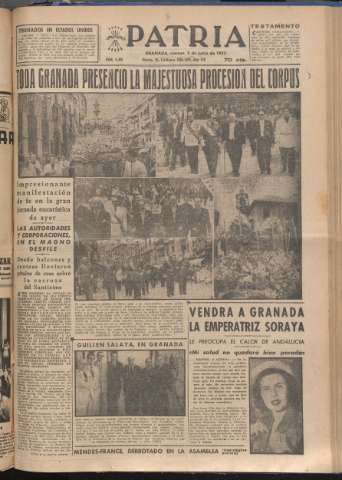 'Patria : diario de Falange Española Tradicionalista y de las J.O.N.S.' - Año XVIII Número 5439 - 1953 junio 5