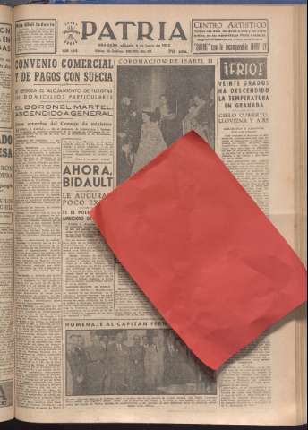 'Patria : diario de Falange Española Tradicionalista y de las J.O.N.S.' - Año XVIII Número 5440 - 1953 junio 6