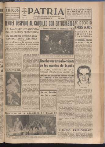 'Patria : diario de Falange Española Tradicionalista y de las J.O.N.S.' - Año XVIII Número 5449 - 1953 junio 17