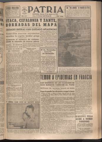 'Patria : diario de Falange Española Tradicionalista y de las J.O.N.S.' - Año XVIII Número 5499 - 1953 agosto 14