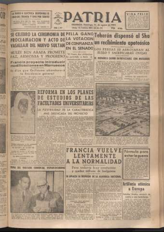 'Patria : diario de Falange Española Tradicionalista y de las J.O.N.S.' - Año XVIII Número 5507 - 1953 agosto 23