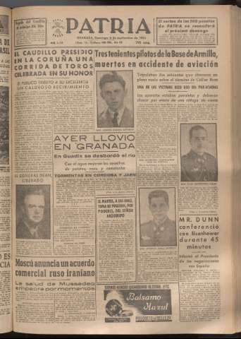 'Patria : diario de Falange Española Tradicionalista y de las J.O.N.S.' - Año XVIII Número 5519 - 1953 septiembre 6