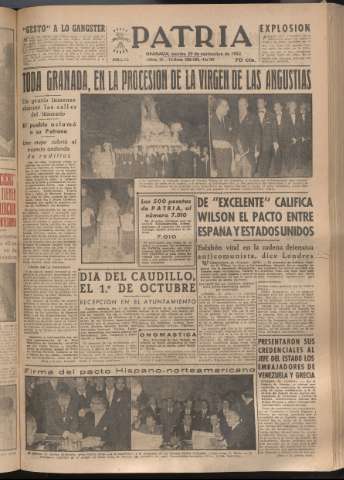'Patria : diario de Falange Española Tradicionalista y de las J.O.N.S.' - Año XVIII Número 5538 - 1953 septiembre 29