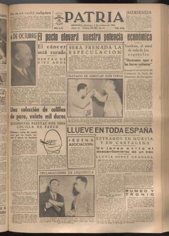 'Patria : diario de Falange Española Tradicionalista y de las J.O.N.S.' - Año XVIII Número 5543 - 1953 octubre 4