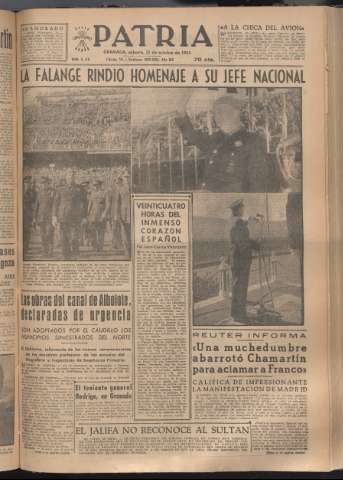 'Patria : diario de Falange Española Tradicionalista y de las J.O.N.S.' - Año XVIII Número 5566 - 1953 octubre 31