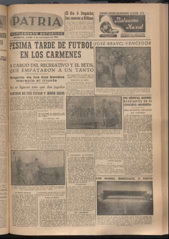 'Patria : diario de Falange Española Tradicionalista y de las J.O.N.S.' - Año XVIII Número suplemento - 1953 noviembre 3