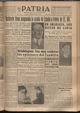 'Patria : diario de Falange Española Tradicionalista y de las J.O.N.S.' - Año XVIII Número 5687 - 1953 noviembre 5