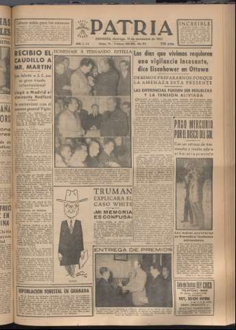 'Patria : diario de Falange Española Tradicionalista y de las J.O.N.S.' - Año XVIII Número 5696 - 1953 noviembre 15