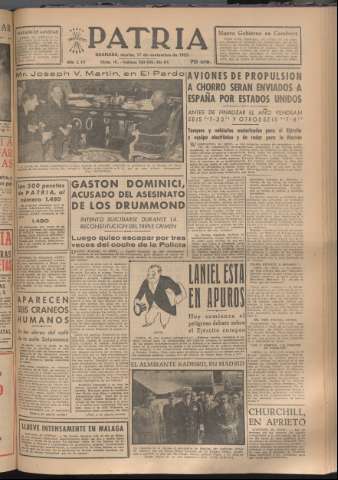 'Patria : diario de Falange Española Tradicionalista y de las J.O.N.S.' - Año XVIII Número 5697 - 1953 noviembre 17