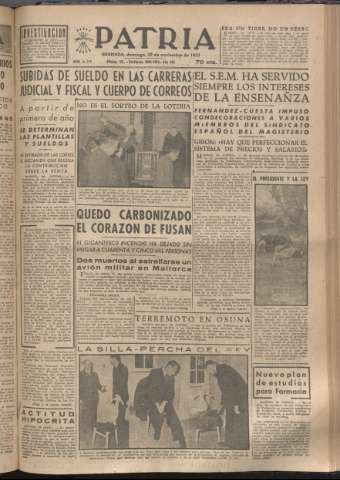 'Patria : diario de Falange Española Tradicionalista y de las J.O.N.S.' - Año XVIII Número 5708 - 1953 noviembre 29